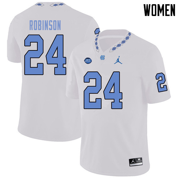 Jordan Brand Women #24 Malik Robinson North Carolina Tar Heels College Football Jerseys Sale-White